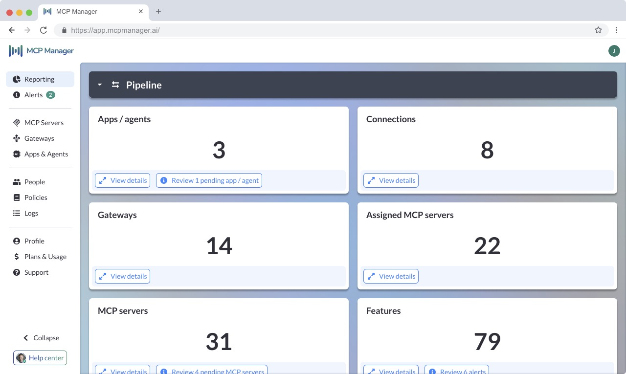 mcp manager dashboard