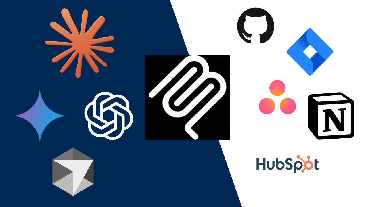 various internal saas tools connecting to ai clients via mcp