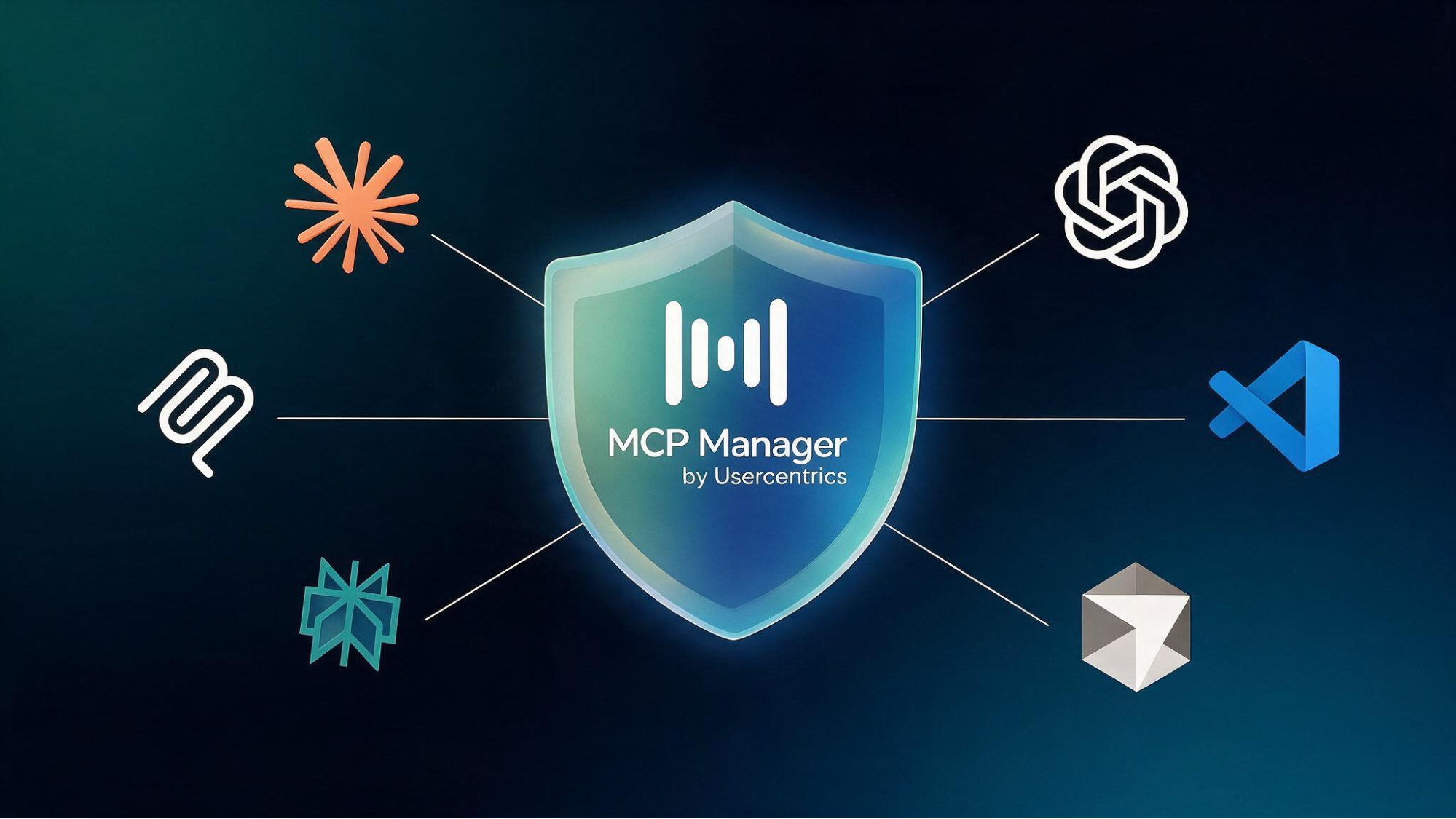 mcp manager logo with many ai clients like claude and openai