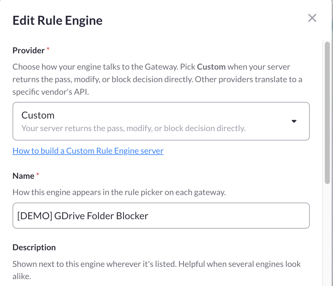 google drive custom rules engine in mcp manager