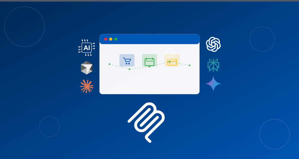 mcp logo with ai tools with a shopping ui